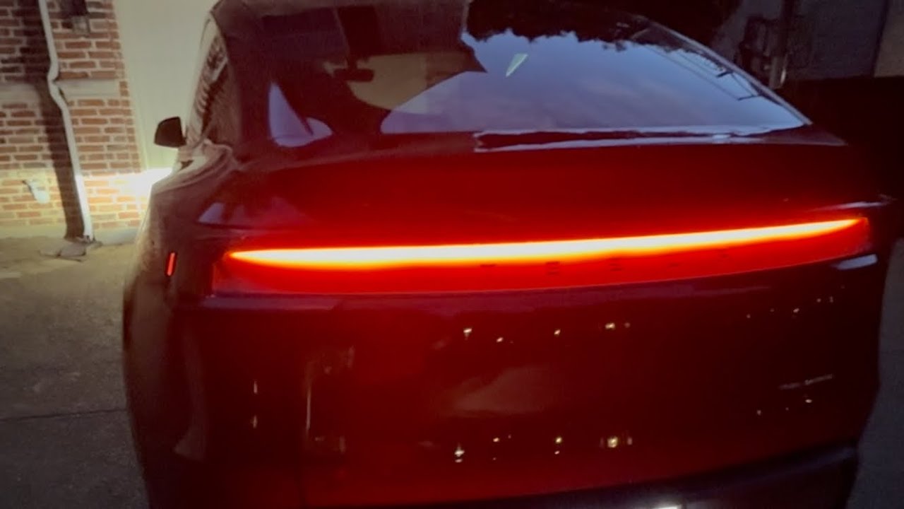 2026 Tesla Model Y Juniper Ultra Red walk around at night with light bars -  it’s AMAZING! @tesla