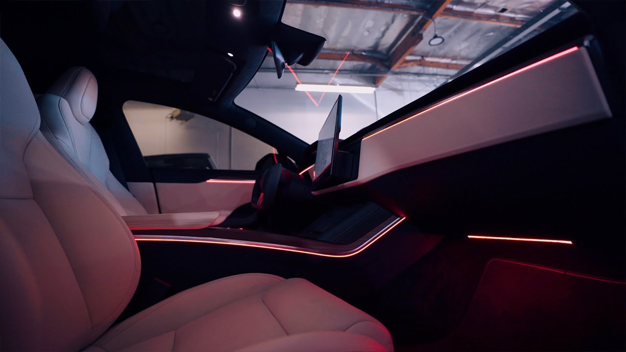 How We Installed The Ambient Lights On The Tesla Model S | LIGHTING TRNDZ