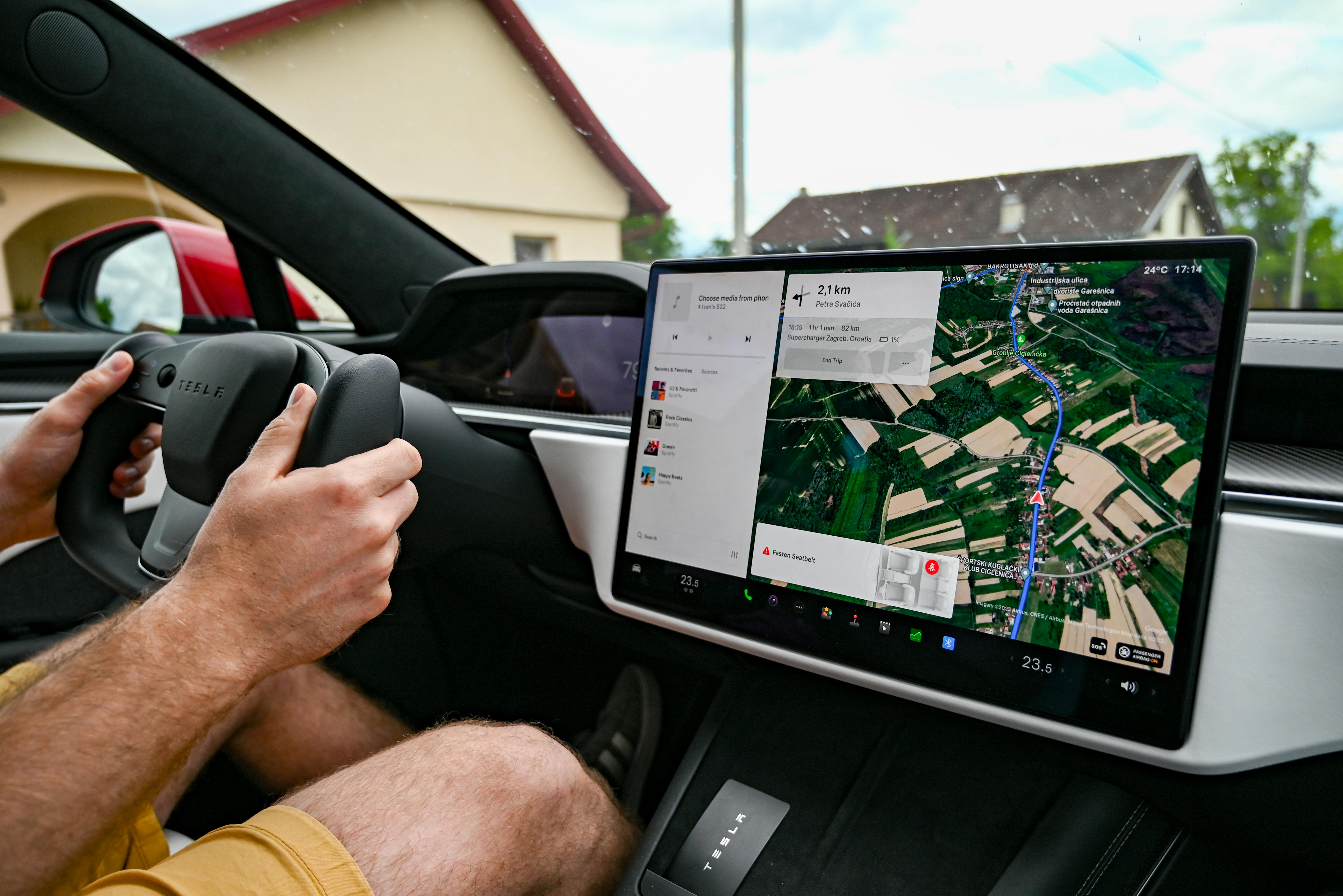 GPS on Screen in Tesla Car · Free Stock Photo